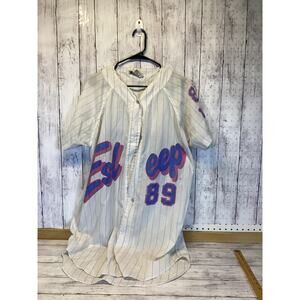 Vintage 80s/90s Pink Striped Baseball Tee – One Size Fits All